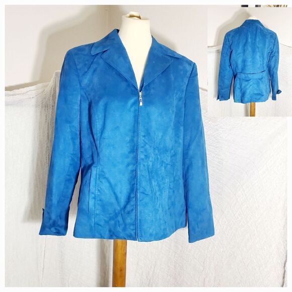 Evan Picone Teal Blazer Jacket Size 16 (1X) - Picture 1 of 12
